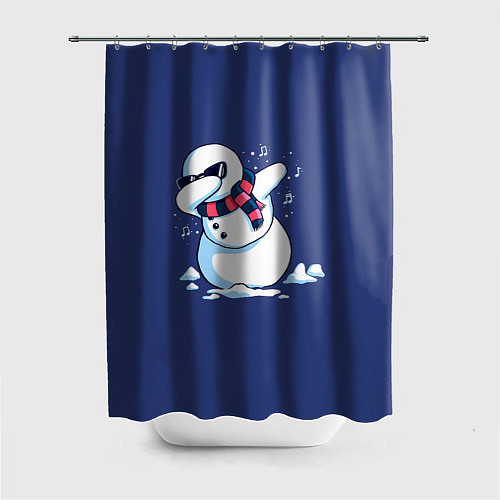 Шторка для ванной Dab Snowman in a scarf / 3D-принт – фото 1