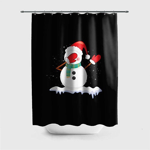 Шторка для ванной Cartoon Dab Snowman / 3D-принт – фото 1