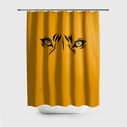 Шторка для душа Взгляд тигра fire theme, цвет: 3D-принт