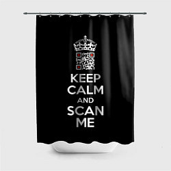 Шторка для ванной Keep calm and scan me: fuck off