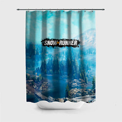 Шторка для душа SnowRunner СноуРаннер логотип, цвет: 3D-принт