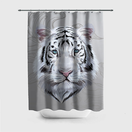 Шторка для ванной Снежный нежный тигр / 3D-принт – фото 1