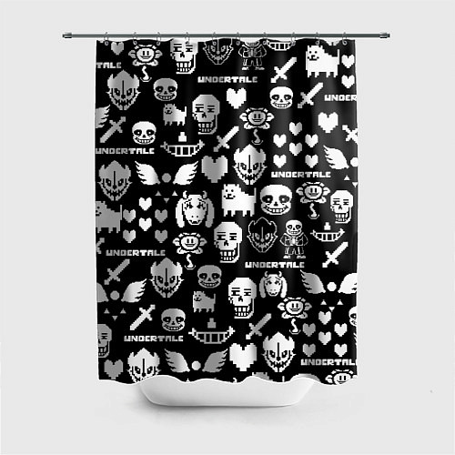 Шторка для ванной UNDERTALE PATTERN БЕЛЫЙ / 3D-принт – фото 1