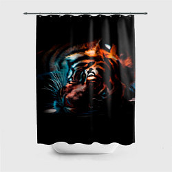 Шторка для душа Красивый Тигр лежит, цвет: 3D-принт