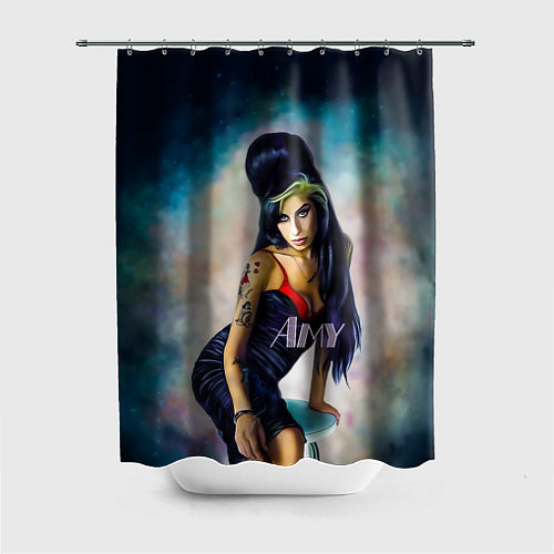 Шторка для ванной Amy Jade Winehouse / 3D-принт – фото 1