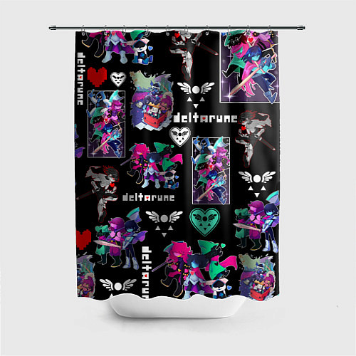 Шторка для ванной DELTARUNE PATTERN ART ГЕРОИ ДЕЛЬТАРУН / 3D-принт – фото 1