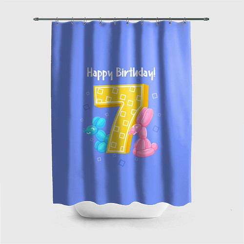 Шторка для ванной Седьмой день рождения / 3D-принт – фото 1