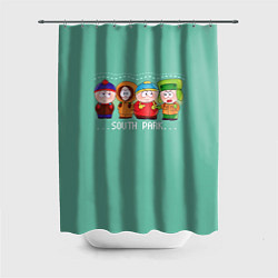 Шторка для ванной South Park - Южный парк Кенни, Кайл, Эрик и Стэн
