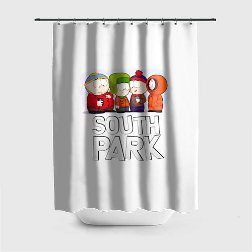 Шторка для ванной South Park - Южный парк Кенни, Кайл, Стэн и Эрик / 3D-принт – фото 1