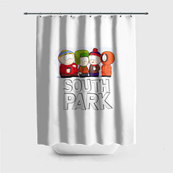 Шторка для душа South Park - Южный парк Кенни, Кайл, Стэн и Эрик, цвет: 3D-принт