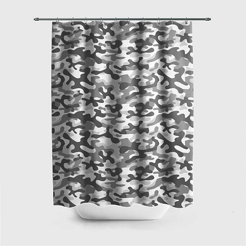 Шторка для ванной Серый Городской Камуфляж / 3D-принт – фото 1