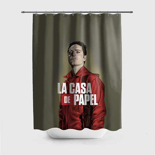 Шторка для ванной БУМАЖНЫЙ ДОМ БЕРЛИН - LA CASA DE PAPEL / 3D-принт – фото 1