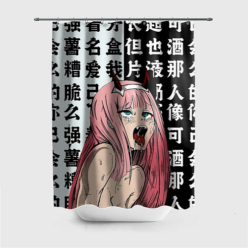 Шторка для ванной AHEGAO ZERO TWO Зеро ту ахегао / 3D-принт – фото 1