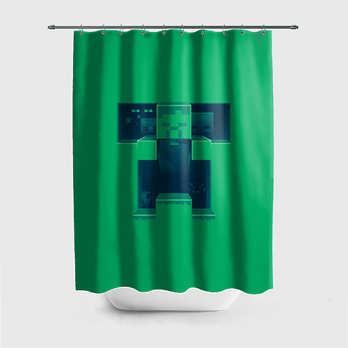 Шторка для ванной Побег от криперов / 3D-принт – фото 1