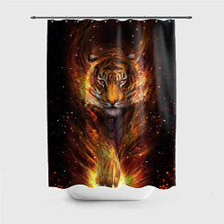 Шторка для ванной Огненный тигр Сила огня