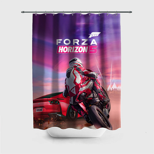 Шторка для ванной Forza Horizon 5 - sports car and bike / 3D-принт – фото 1
