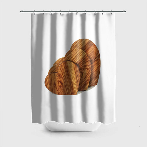 Шторка для ванной Сердечки из дерева / 3D-принт – фото 1