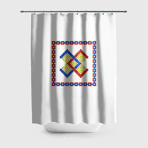 Шторка для ванной Славянский Обережный Символ Брачник / 3D-принт – фото 1