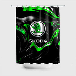 Шторка для душа Skoda: Auto Logo, цвет: 3D-принт