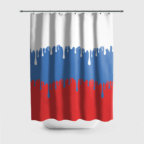 Шторка для ванной Флаг России потёки / 3D-принт – фото 1