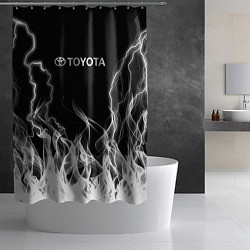 Шторка для душа Toyota Молния с огнем, цвет: 3D-принт — фото 2