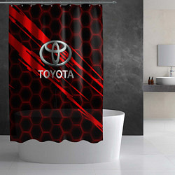 Шторка для душа Toyota: Красные соты, цвет: 3D-принт — фото 2