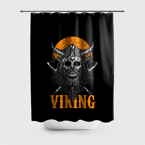 Шторка для ванной ЧЕРЕП ВИКИНГА VIKINGS SKULL / 3D-принт – фото 1