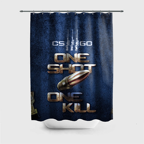 Шторка для ванной One Shot One Kill CS GO / 3D-принт – фото 1