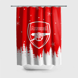 Шторка для душа FC ARSENAL WINTER ФК АРСЕНАЛ ЗИМНИЙ СТИЛЬ, цвет: 3D-принт