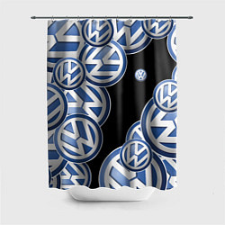 Шторка для душа Volkswagen logo Pattern, цвет: 3D-принт