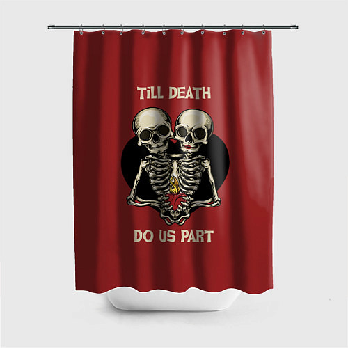Шторка для ванной Любовь до Гроба love till death / 3D-принт – фото 1