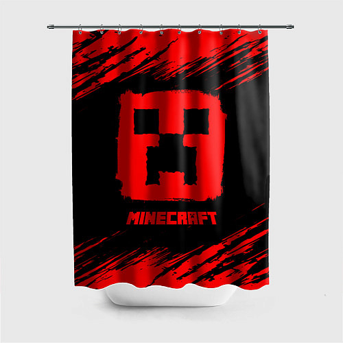 Шторка для ванной MINECRAFT - Красный Крипер / 3D-принт – фото 1
