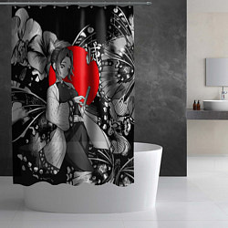 Шторка для душа Шинобу Кочо - бабочка, цвет: 3D-принт — фото 2
