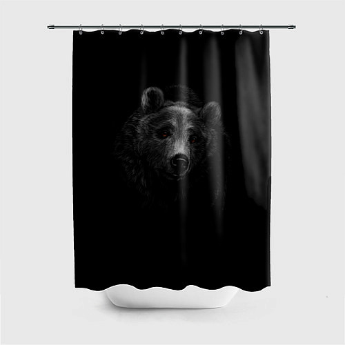 Шторка для ванной Голова хищного медведя / 3D-принт – фото 1