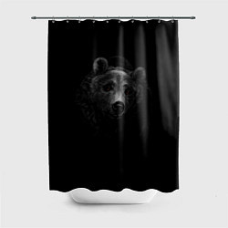 Шторка для ванной Голова хищного медведя