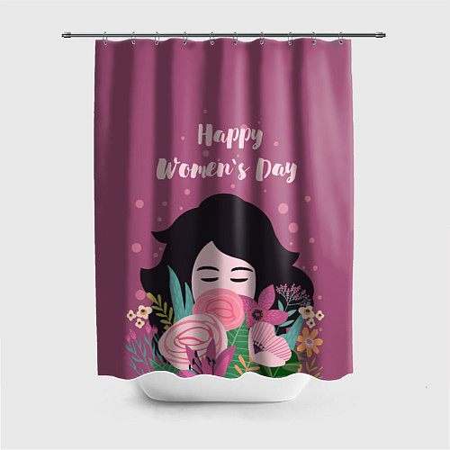 Шторка для ванной Happy Womens Day / 3D-принт – фото 1