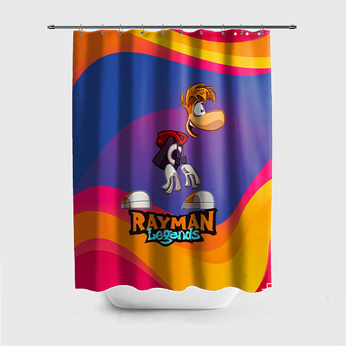 Шторка для ванной Rayman абстрактные волны / 3D-принт – фото 1