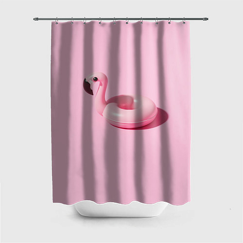 Шторка для ванной Flamingos Розовый фламинго / 3D-принт – фото 1