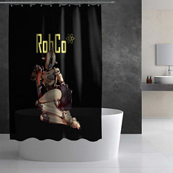 Шторка для душа Fallout - RobCo, цвет: 3D-принт — фото 2