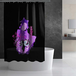 Шторка для душа Шинобу Кочо силуэт Клинок рассекающего демонов, цвет: 3D-принт — фото 2