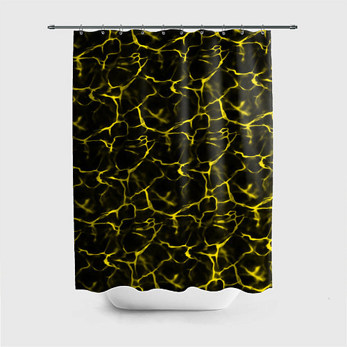 Шторка для ванной Yellow Ripple Желтая Рябь / 3D-принт – фото 1
