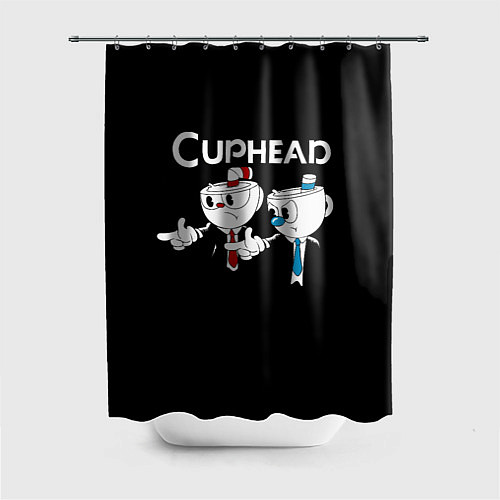 Шторка для ванной Cuphead грозные ребята из Криминального чтива / 3D-принт – фото 1