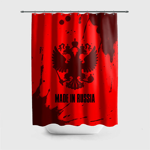 Шторка для ванной RUSSIA - ГЕРБ Made In Russia Брызги / 3D-принт – фото 1