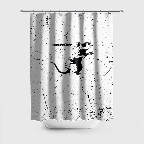 Шторка для ванной Banksy крыса в очках / 3D-принт – фото 1