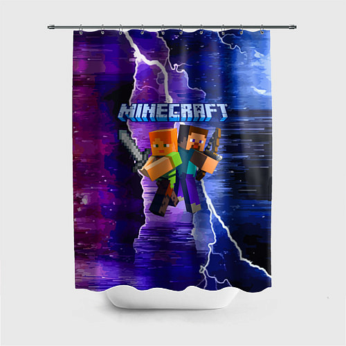 Шторка для ванной Minecraft Neon / 3D-принт – фото 1