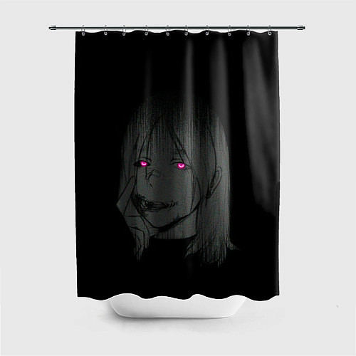 Шторка для ванной Девушка с неоновыми глазами / 3D-принт – фото 1