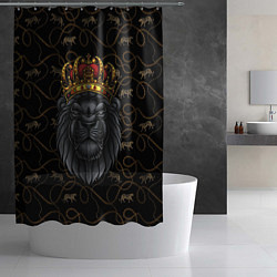 Шторка для душа Король лев Black, цвет: 3D-принт — фото 2