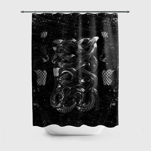 Шторка для ванной Чб Блестящая Змея Snake Shine / 3D-принт – фото 1