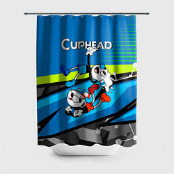 Шторка для душа 2 чашечки cuphead, цвет: 3D-принт