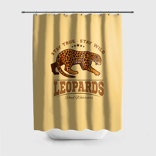 Шторка для ванной ЛЕОПАРД - LEOPARDS / 3D-принт – фото 1